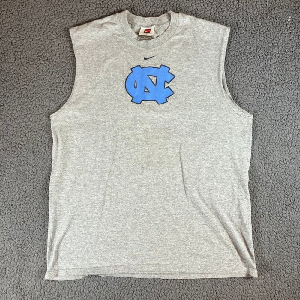 Nike Team UNC Tar Heels Sleeveless Muscle Tee Gray Large North Carolina NCAA